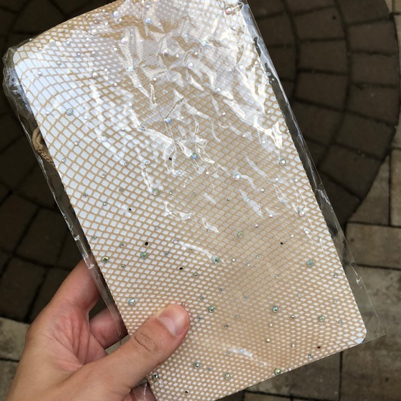 NWT💕Rhinestone Nude Tan Fishnets Tights Stocking - Picture 7 of 8